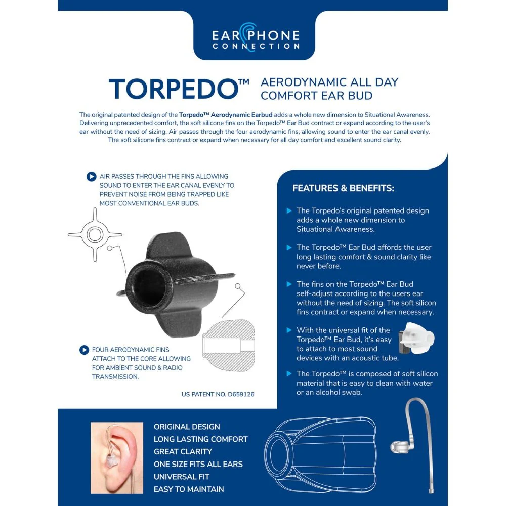 Earphone Connection Torpedo Earbud, Black (3-Pack) - Image 3