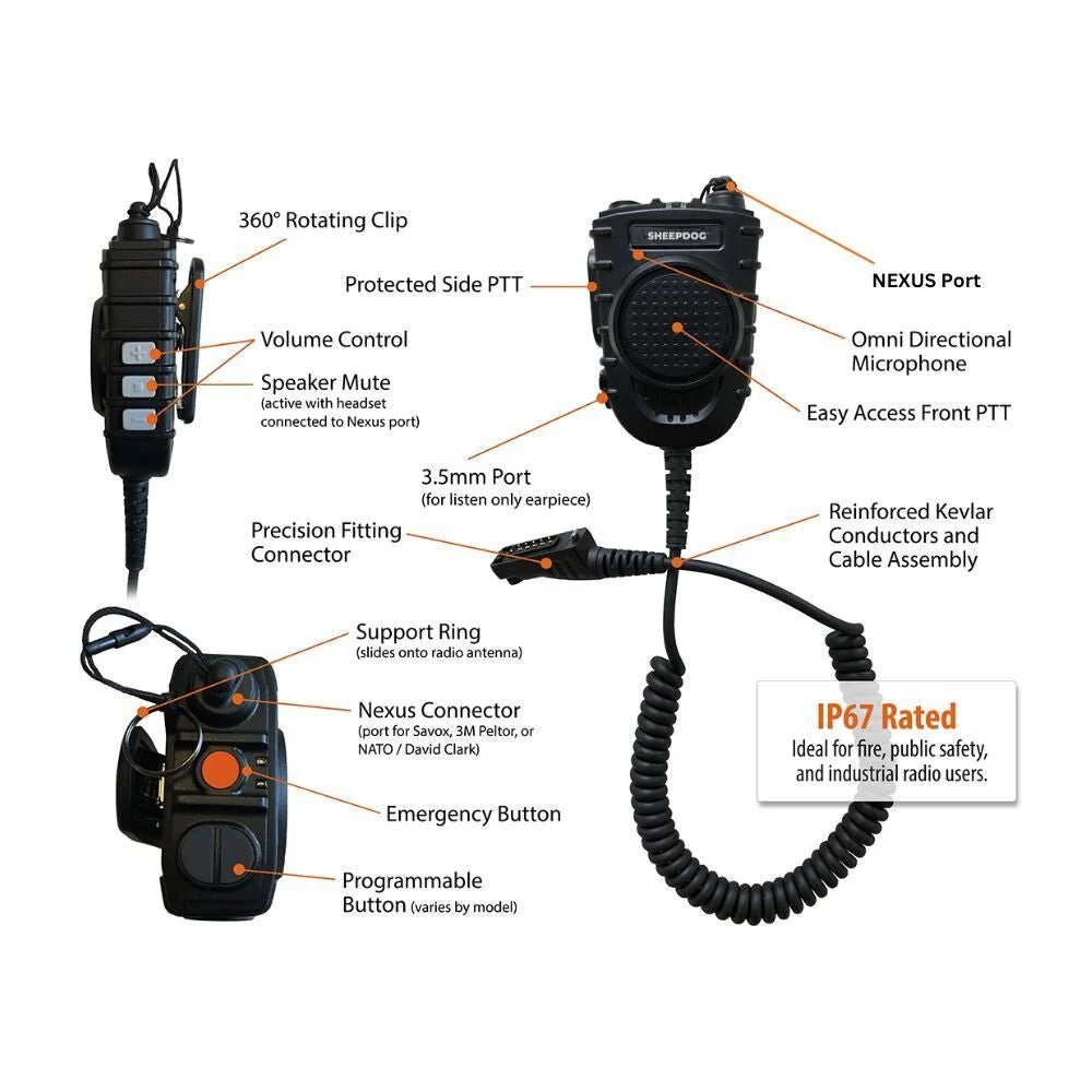 ENGAGE™ Tactical PTT Mic, 3.5mm/NEXUS Connector, Liberator Compatible - Image 6