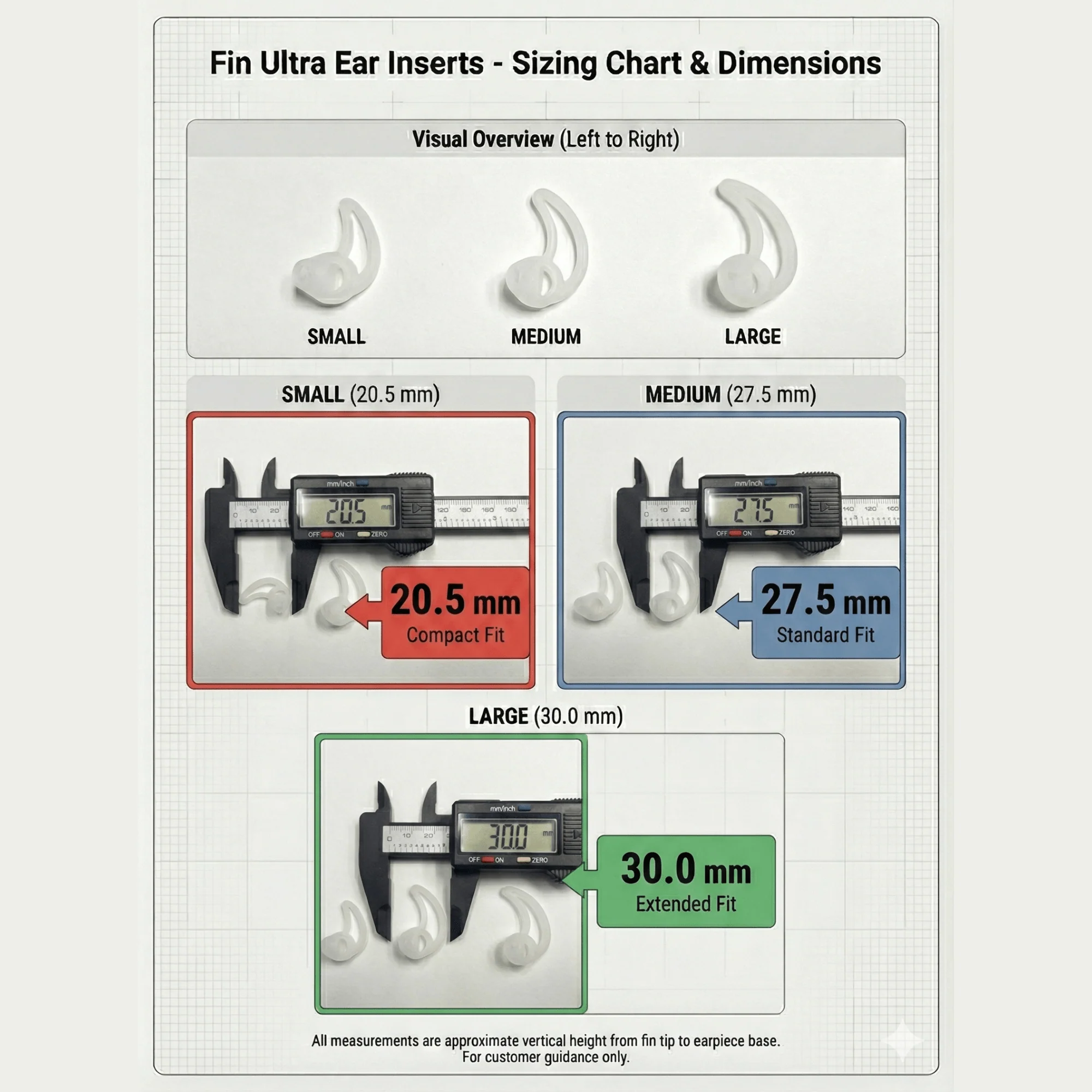 Fin Ultra Eartip, Acoustic Tube Earpieces, Clear - Image 3