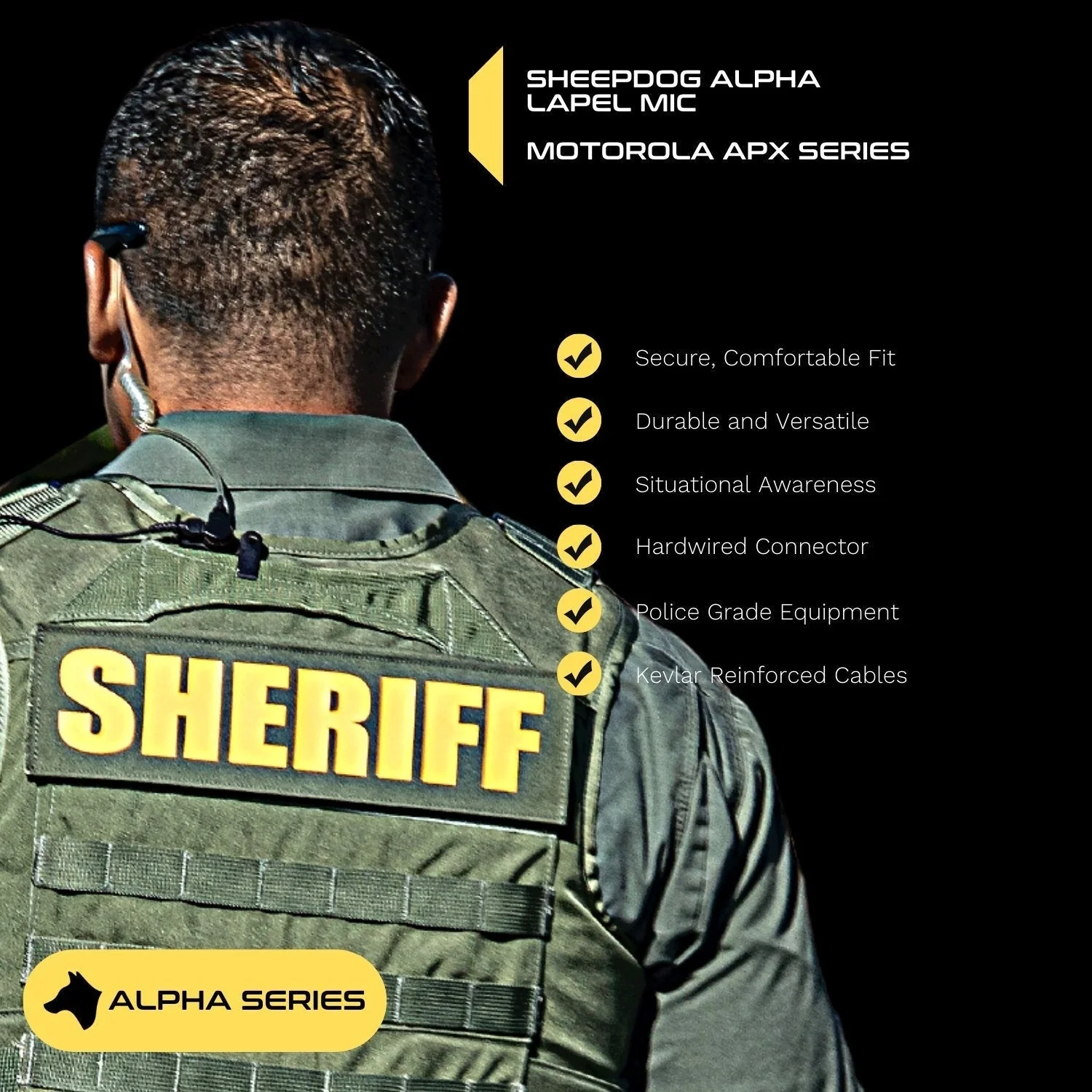 Sheepdog Alpha Lapel Microphone, Kenwood 2-Pin - Image 3